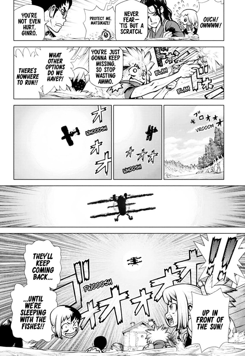 Dr. Stone Manga Chapter 150 page 9 - Righteous Science-User scene