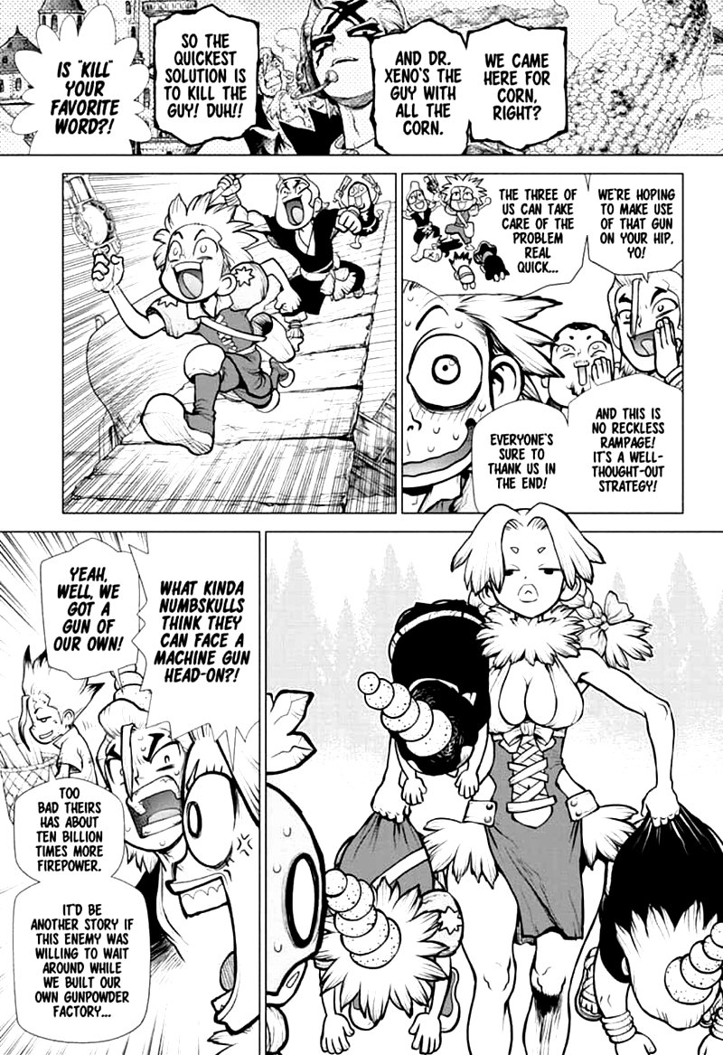 Dr. Stone Manga Chapter 153 page 3 - War Game scene