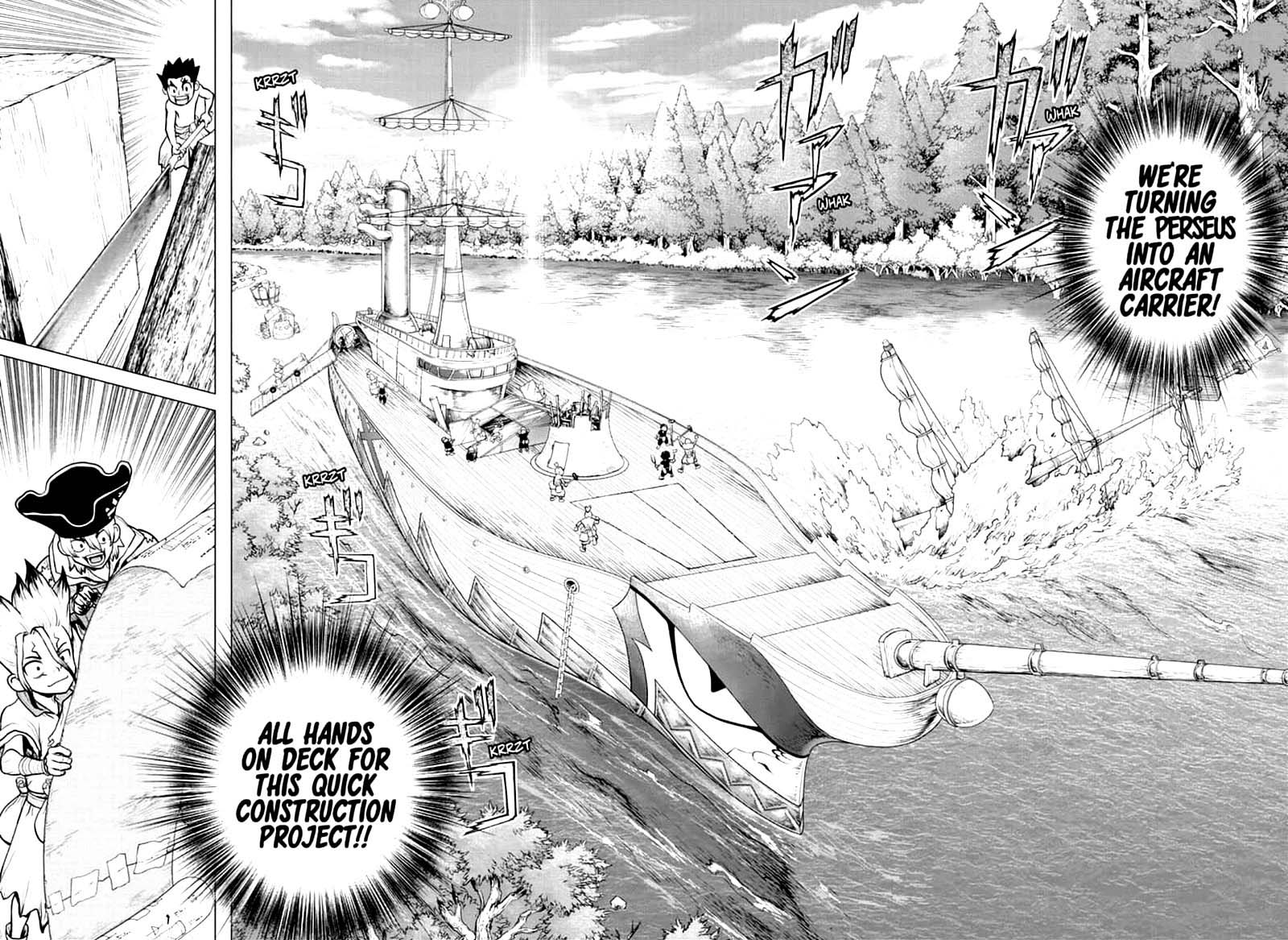 Dr. Stone Manga Chapter 153 page 7 - War Game scene
