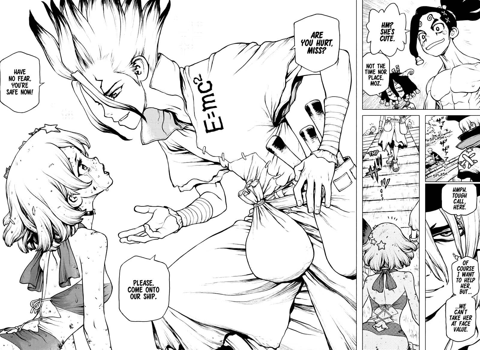Dr. Stone Manga Chapter 154 page 13 - Spy vs. Spy scene