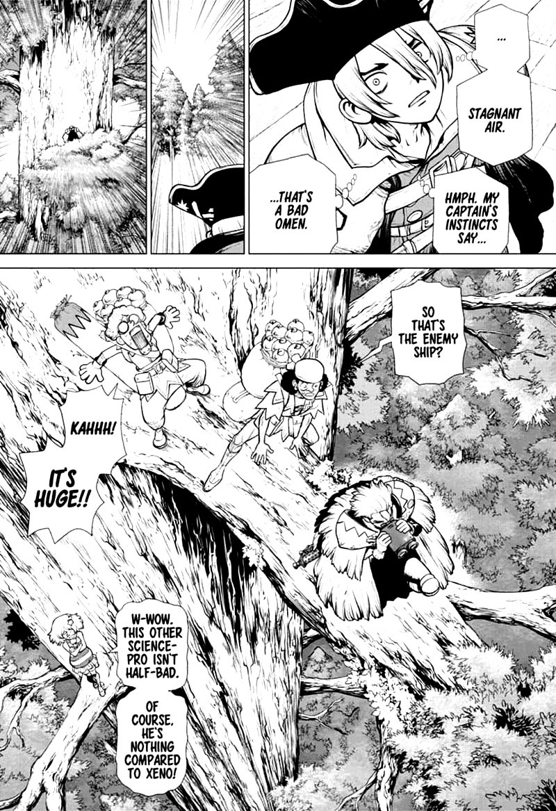 Dr. Stone Manga Chapter 154 page 5 - Spy vs. Spy scene