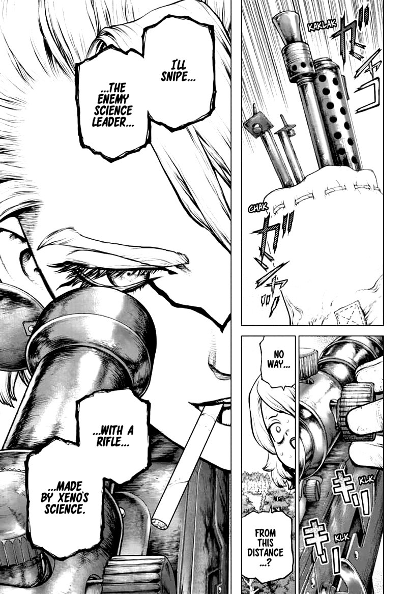 Dr. Stone Manga Chapter 154 page 7 - Spy vs. Spy scene