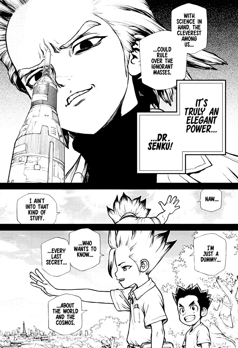 Dr. Stone Manga Chapter 156 page 12 - Two Scientists scene