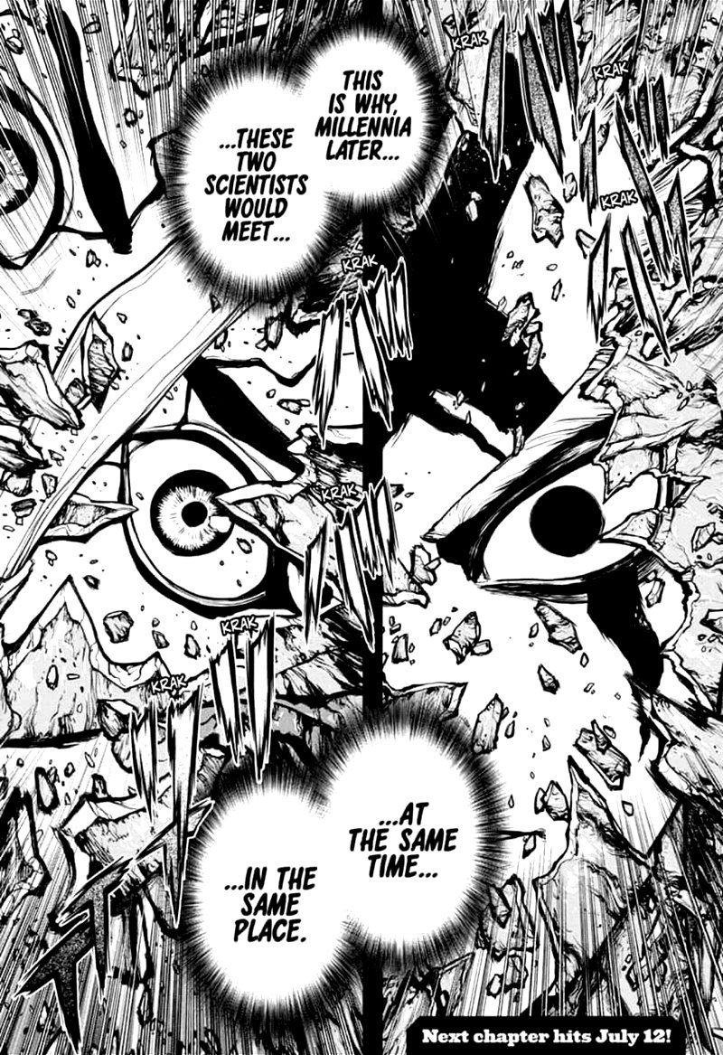 Dr. Stone Manga Chapter 157 page 16 - Same Time, Same Place scene