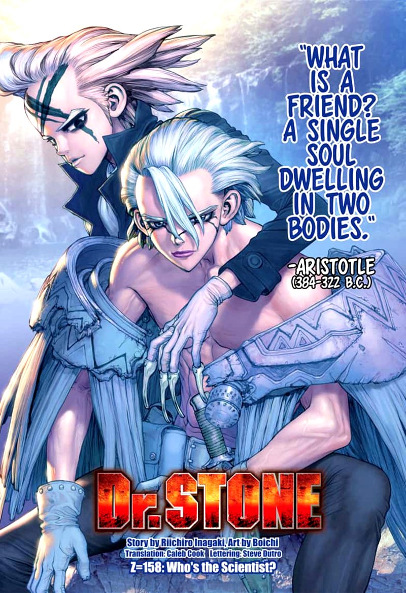 Dr. Stone Manga Chapter 158 page 1 - Who is the Scientist? scene