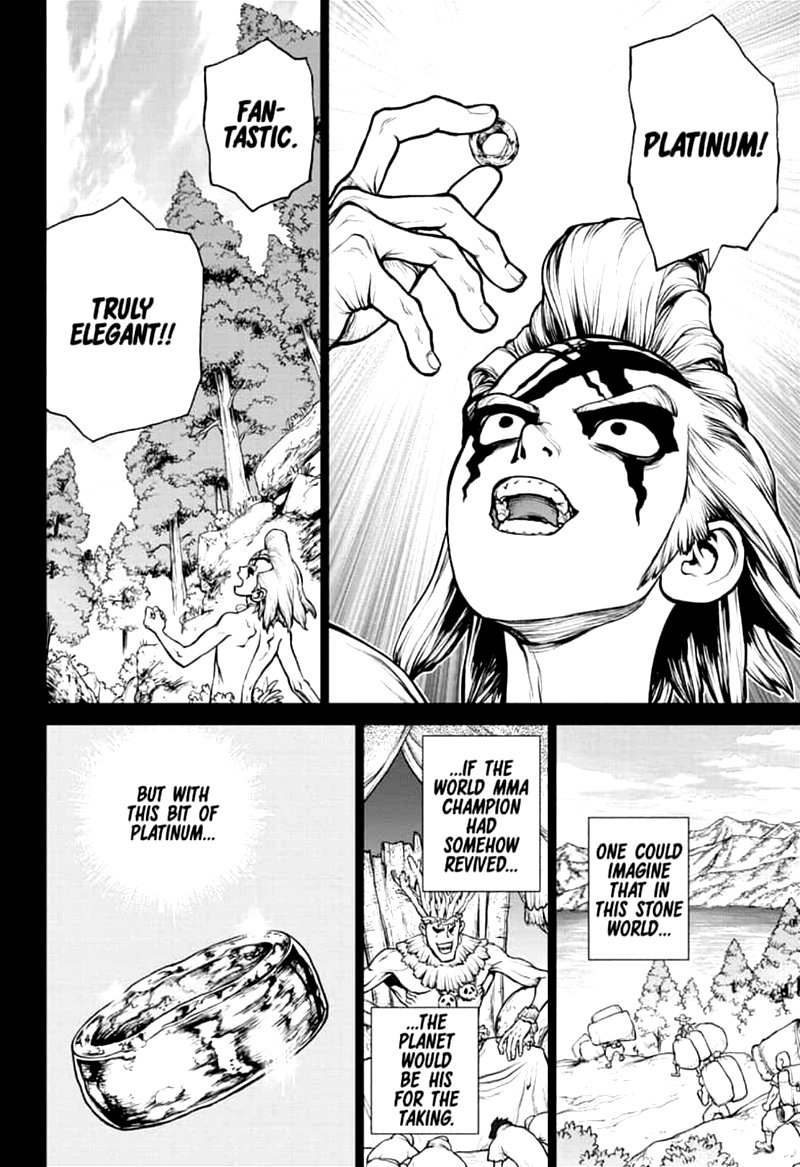 Dr. Stone Manga Chapter 158 page 4 - Who is the Scientist? scene