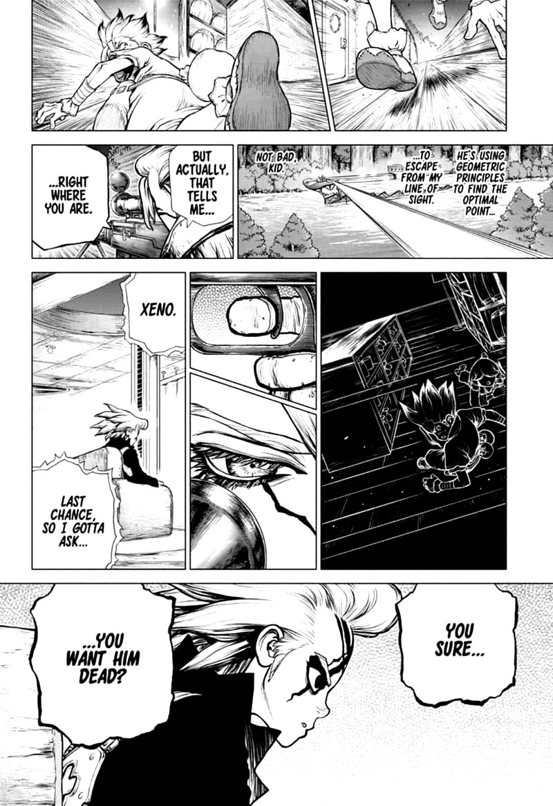 Dr. Stone Manga Chapter 159 page 10 - Lock On scene