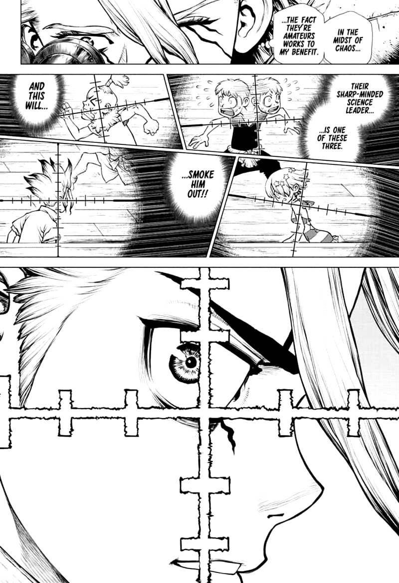 Dr. Stone Manga Chapter 159 page 8 - Lock On scene