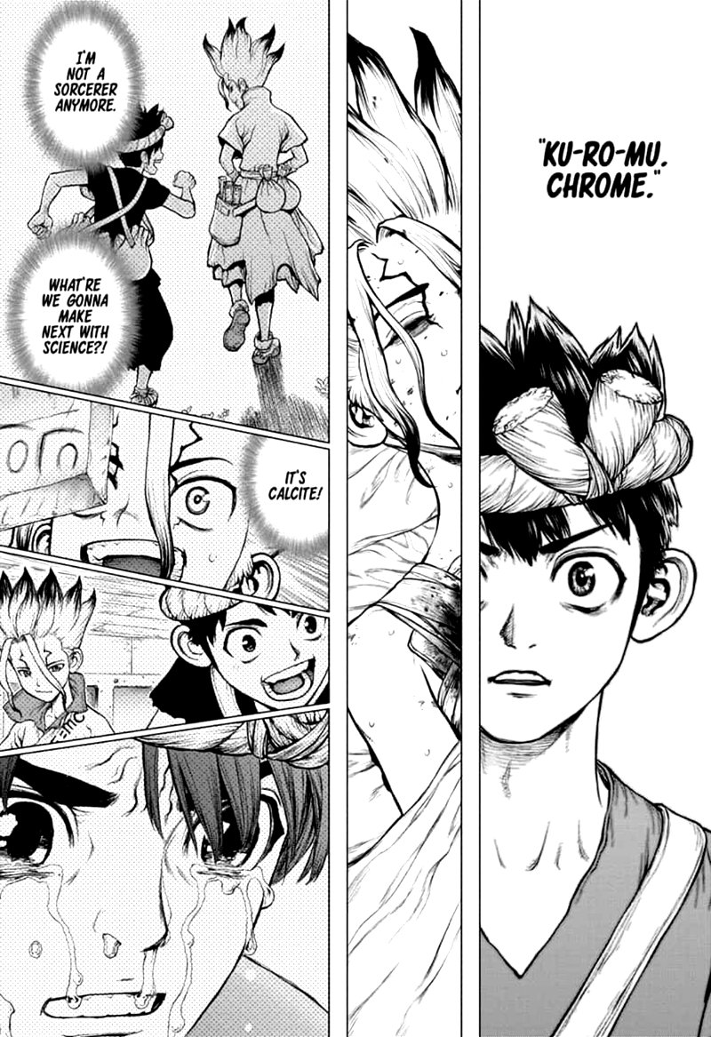 Dr. Stone Manga Chapter 160 page 15 - Torch of Science scene