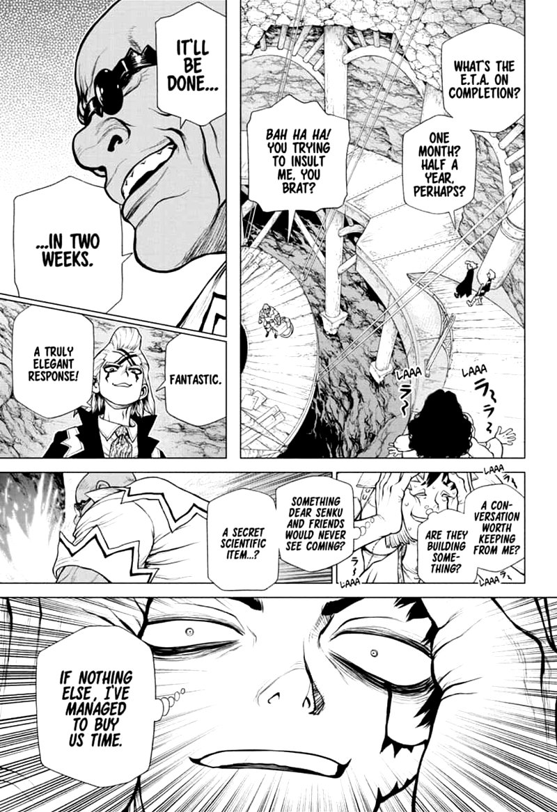 Dr. Stone Manga Chapter 161 page 13 - Craft Wars scene
