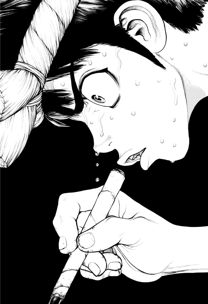 Dr. Stone Manga Chapter 162 page 18 - Down the Earth-Stained Path scene