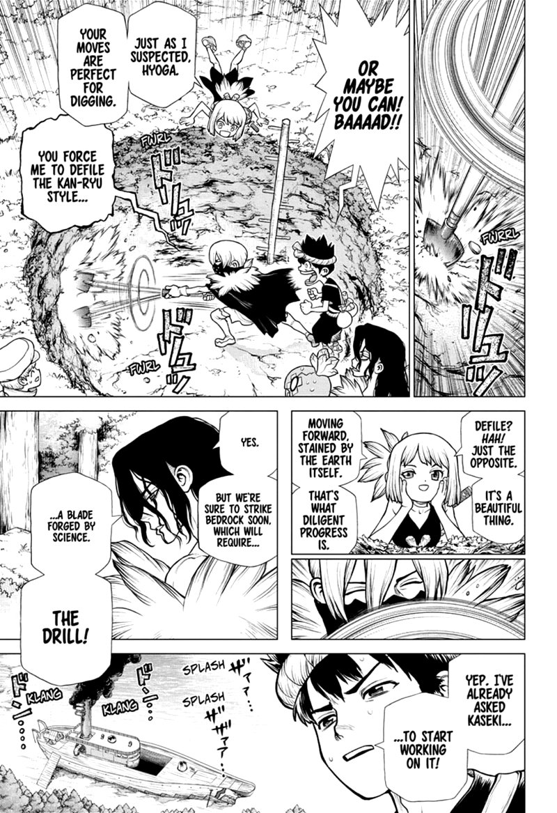 Dr. Stone Manga Chapter 162 page 3 - Down the Earth-Stained Path scene