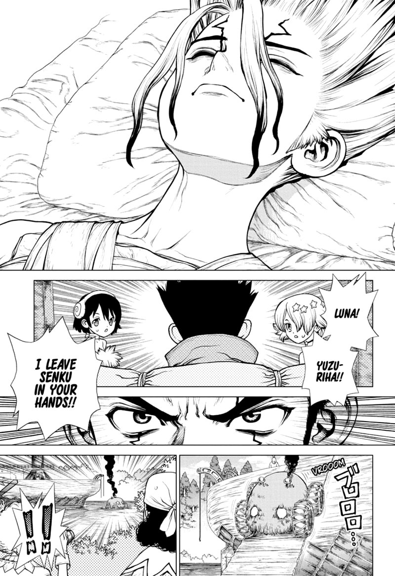 Dr. Stone Manga Chapter 162 page 7 - Down the Earth-Stained Path scene