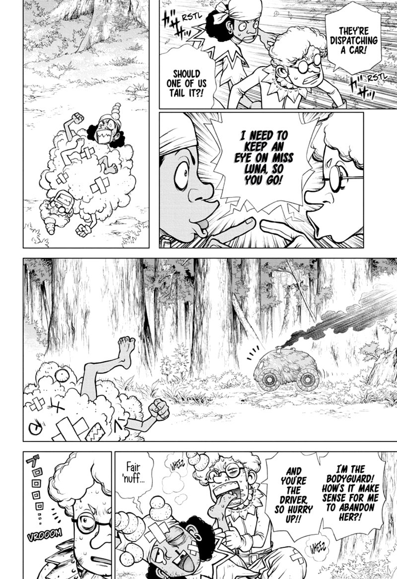 Dr. Stone Manga Chapter 162 page 8 - Down the Earth-Stained Path scene
