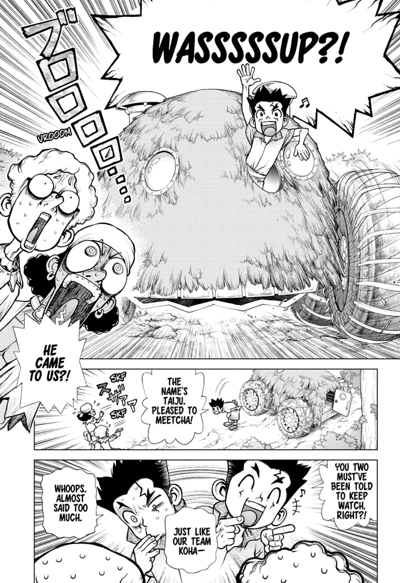 Dr. Stone Manga Chapter 162 page 9 - Down the Earth-Stained Path scene