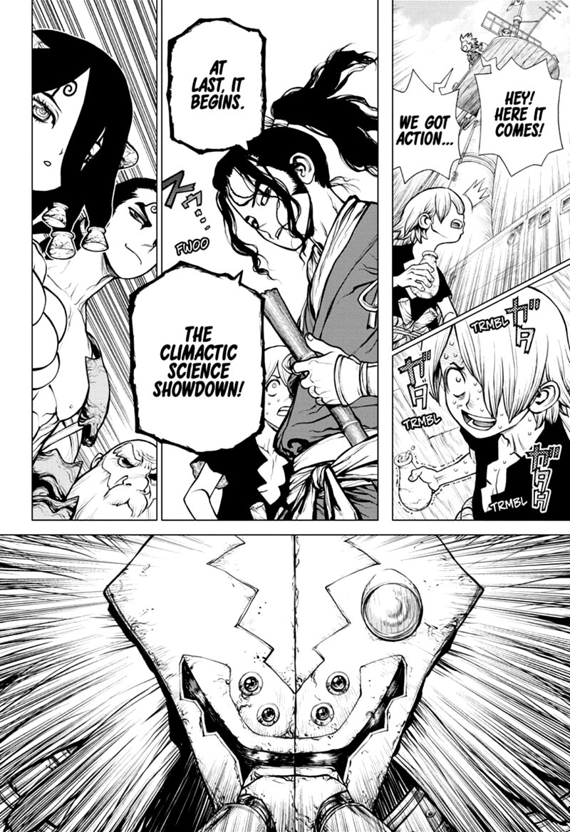 Dr. Stone Manga Chapter 163 page 13 - Multifront Final Battle scene