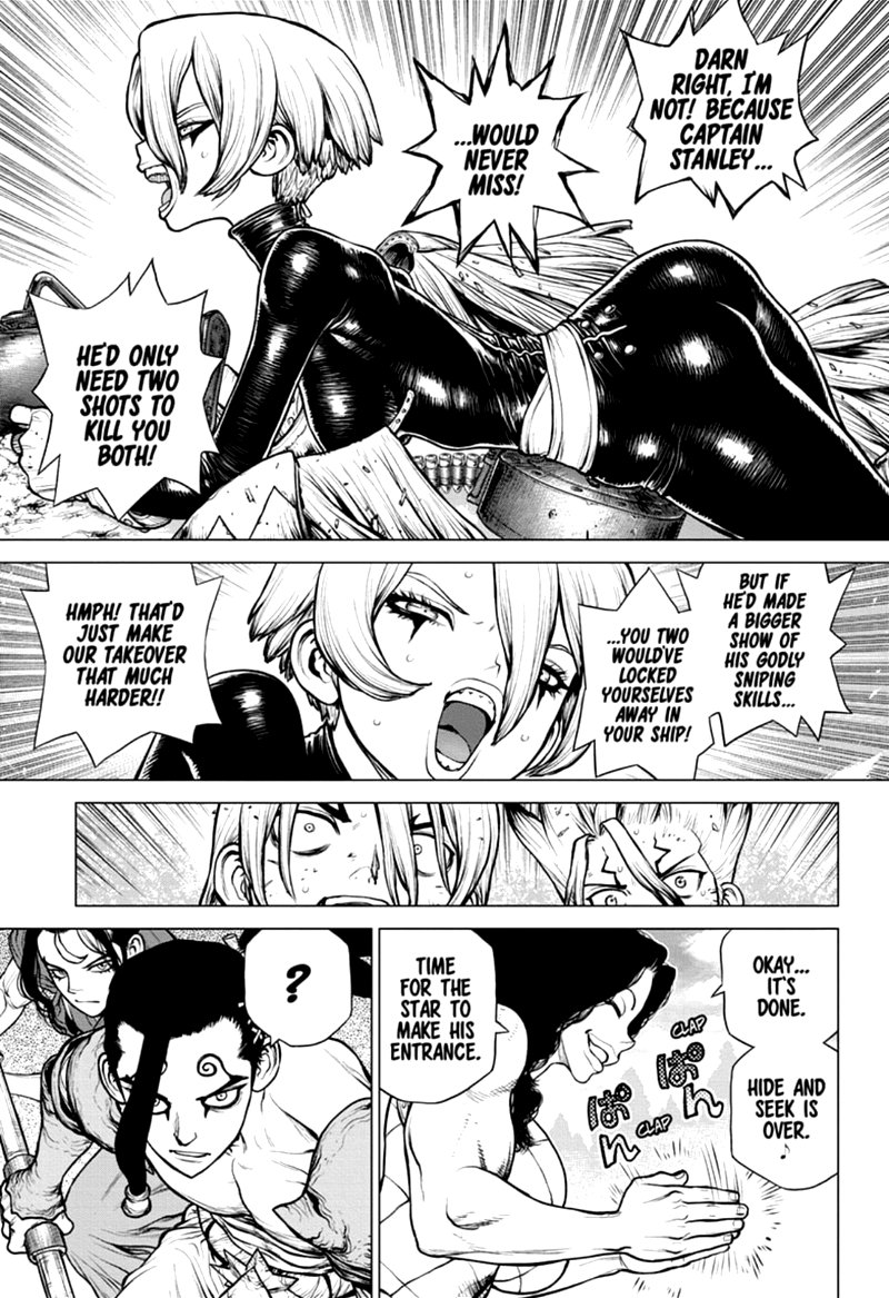 Dr. Stone Manga Chapter 166 page 11 - Ultimate Knight scene