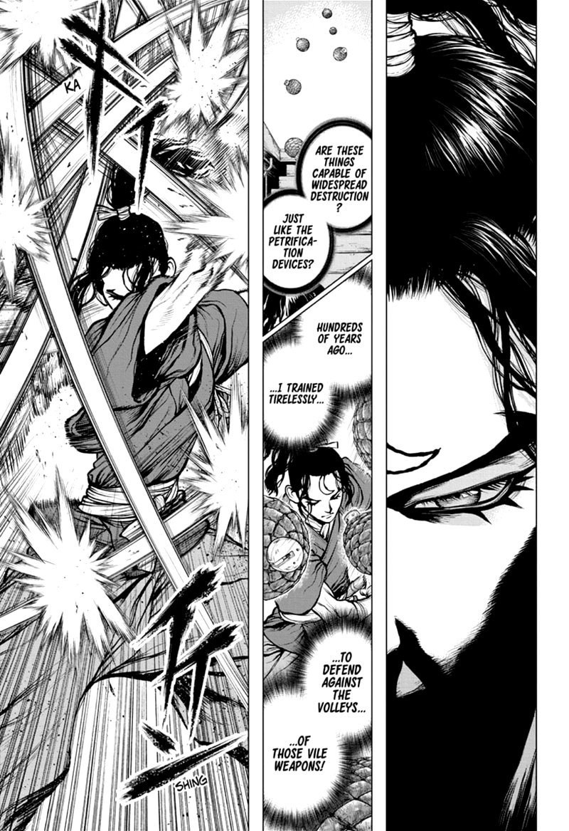 Dr. Stone Manga Chapter 166 page 5 - Ultimate Knight scene