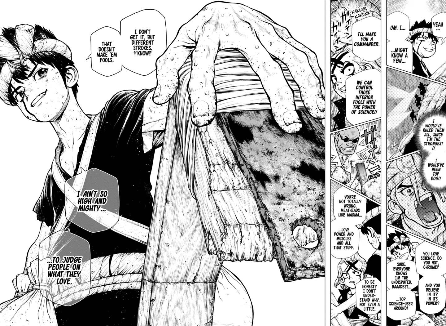 Dr. Stone Manga Chapter 167 page 14 - Different Strokes scene