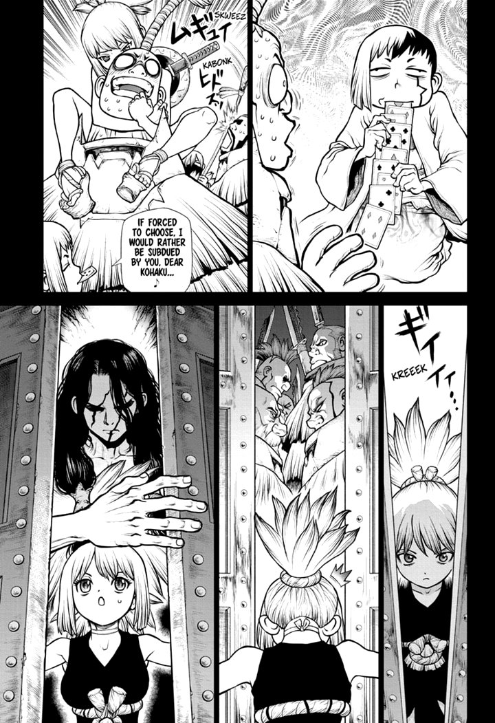 Dr. Stone Manga Chapter 167 page 5 - Different Strokes scene