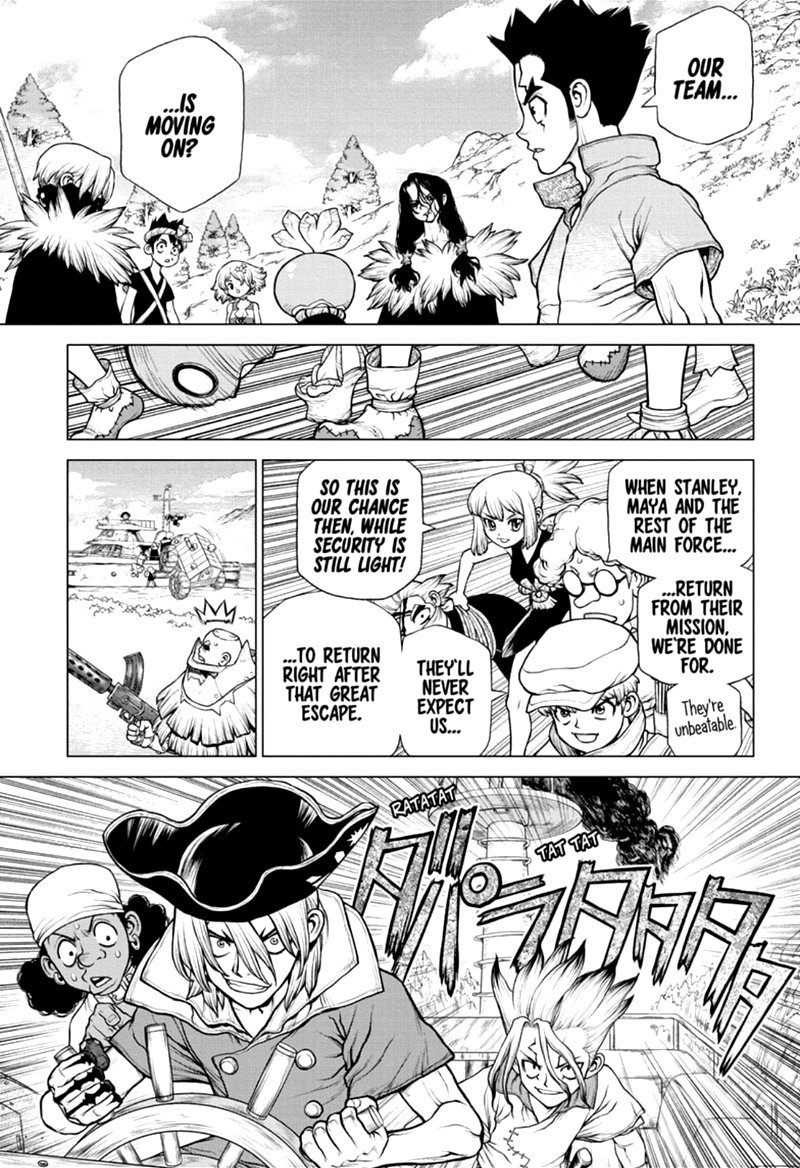 Dr. Stone Manga Chapter 168 page 12 - Corn City: Population One Million scene