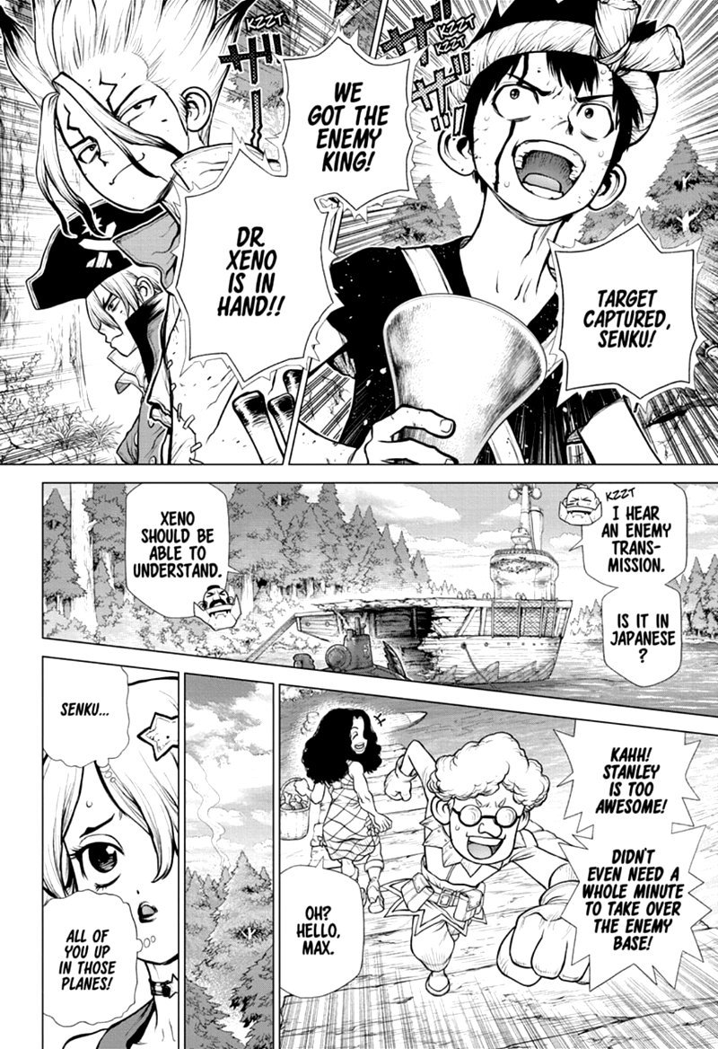 Dr. Stone Manga Chapter 168 page 2 - Corn City: Population One Million scene