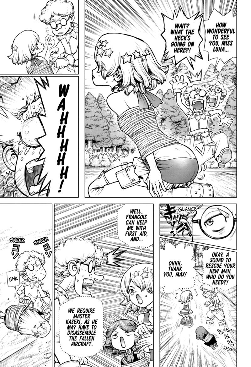Dr. Stone Manga Chapter 168 page 3 - Corn City: Population One Million scene