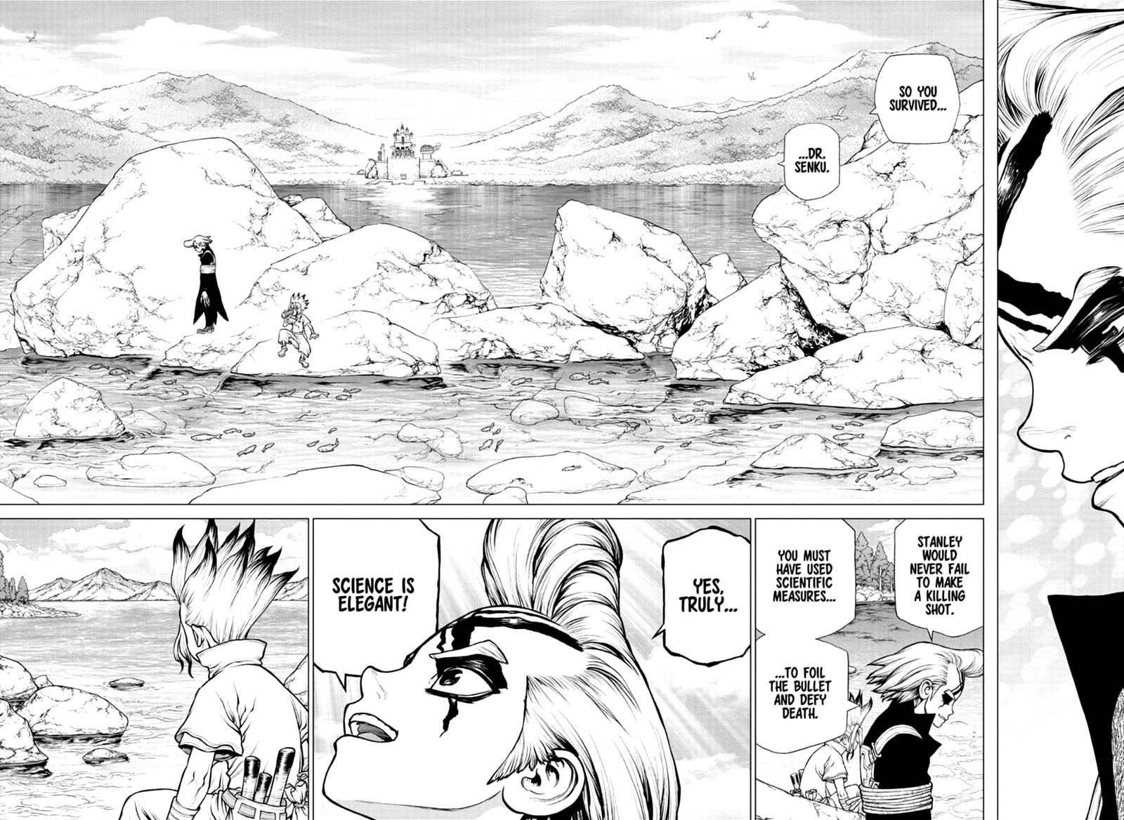 Dr. Stone Manga Chapter 168 page 8 - Corn City: Population One Million scene