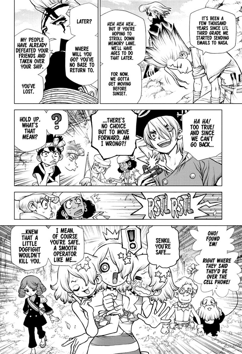 Dr. Stone Manga Chapter 168 page 9 - Corn City: Population One Million scene