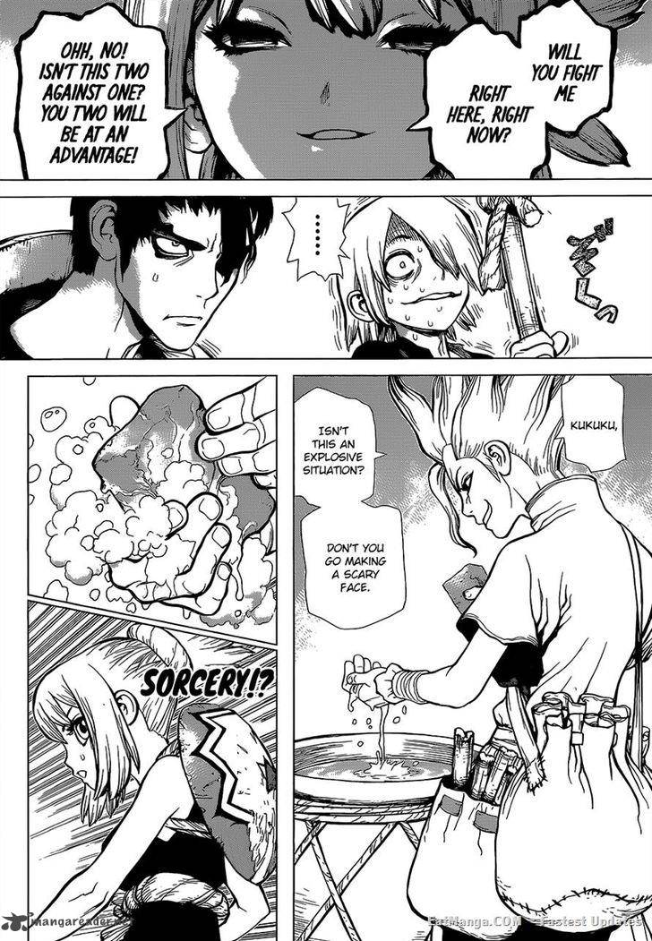 Dr. Stone Manga Chapter 17 page 16 - Nasty Looks scene