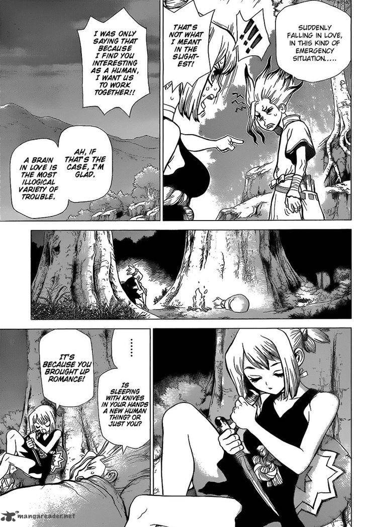 Dr. Stone Manga Chapter 17 page 3 - Nasty Looks scene
