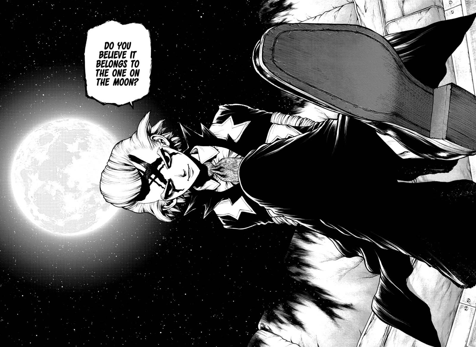 Dr. Stone Manga Chapter 170 page 13 - Staring Up at the Same Moon scene