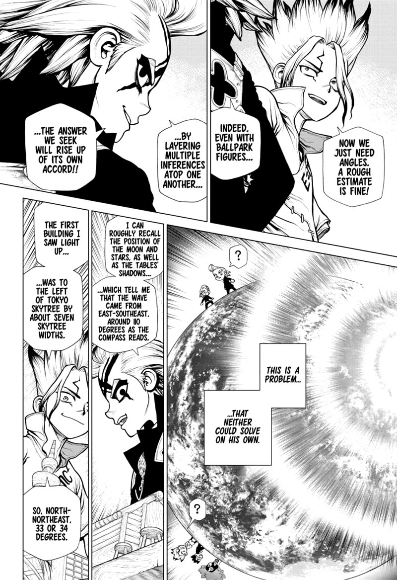 Dr. Stone Manga Chapter 171 page 16 - Staring at the Same Light scene