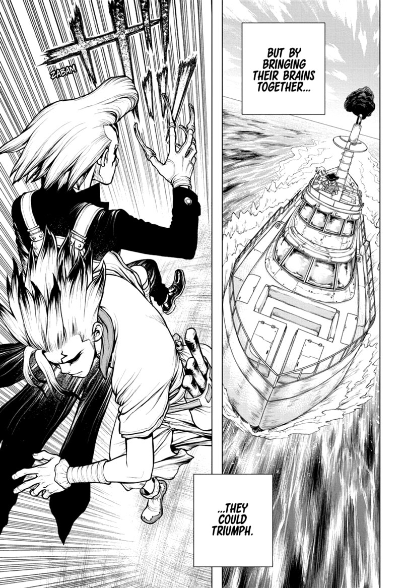 Dr. Stone Manga Chapter 171 page 17 - Staring at the Same Light scene