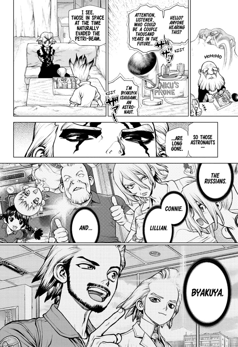 Dr. Stone Manga Chapter 171 page 2 - Staring at the Same Light scene
