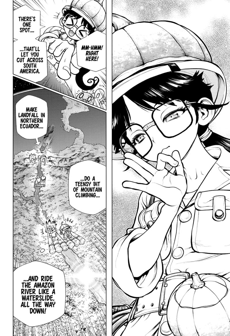 Dr. Stone Manga Chapter 172 page 18 - Marked with an X of Wisdom scene