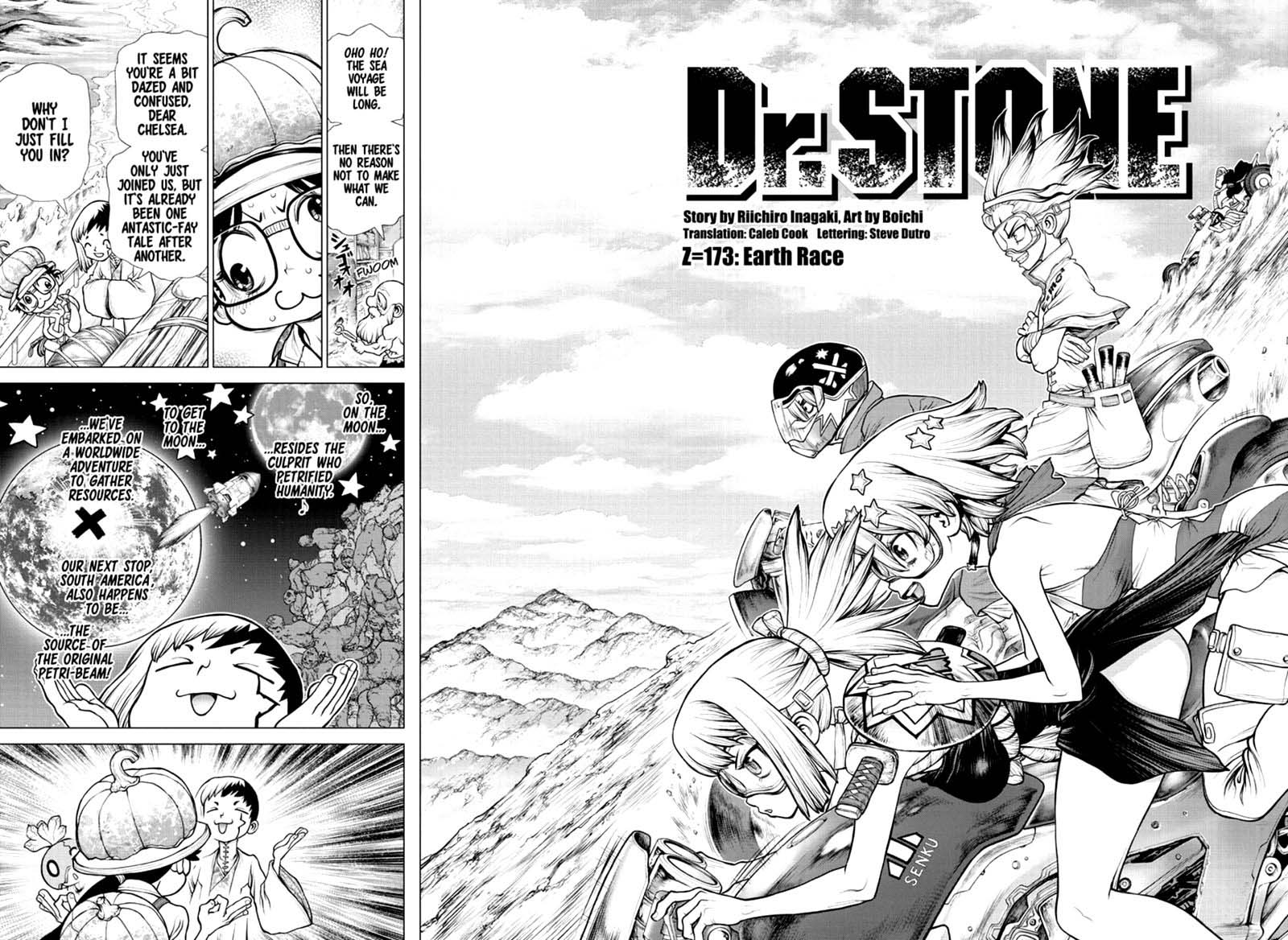 Dr. Stone Manga Chapter 173 page 2 - Earth Race scene
