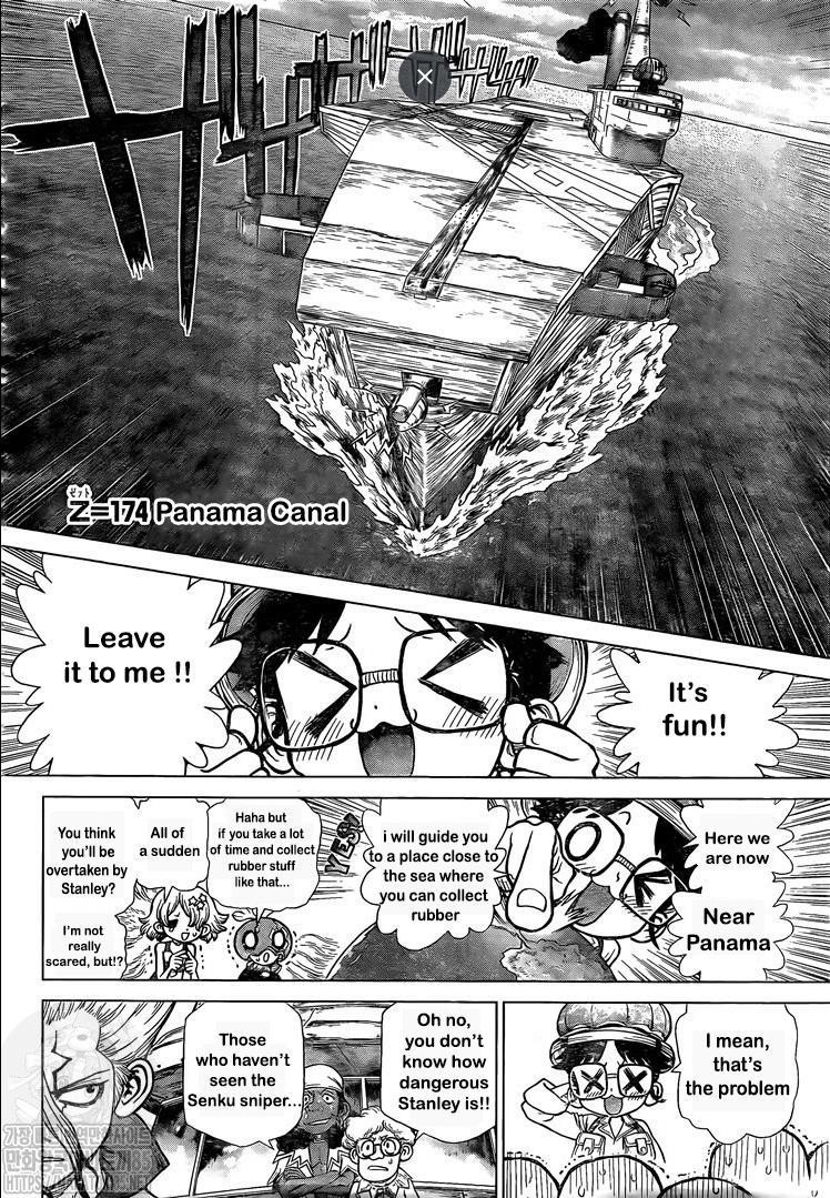 Dr. Stone Manga Chapter 174 page 2 - The Specter of the Panama Canal scene