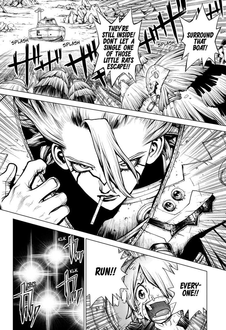 Dr. Stone Manga Chapter 175 page 14 - Ultra Race Across South America scene