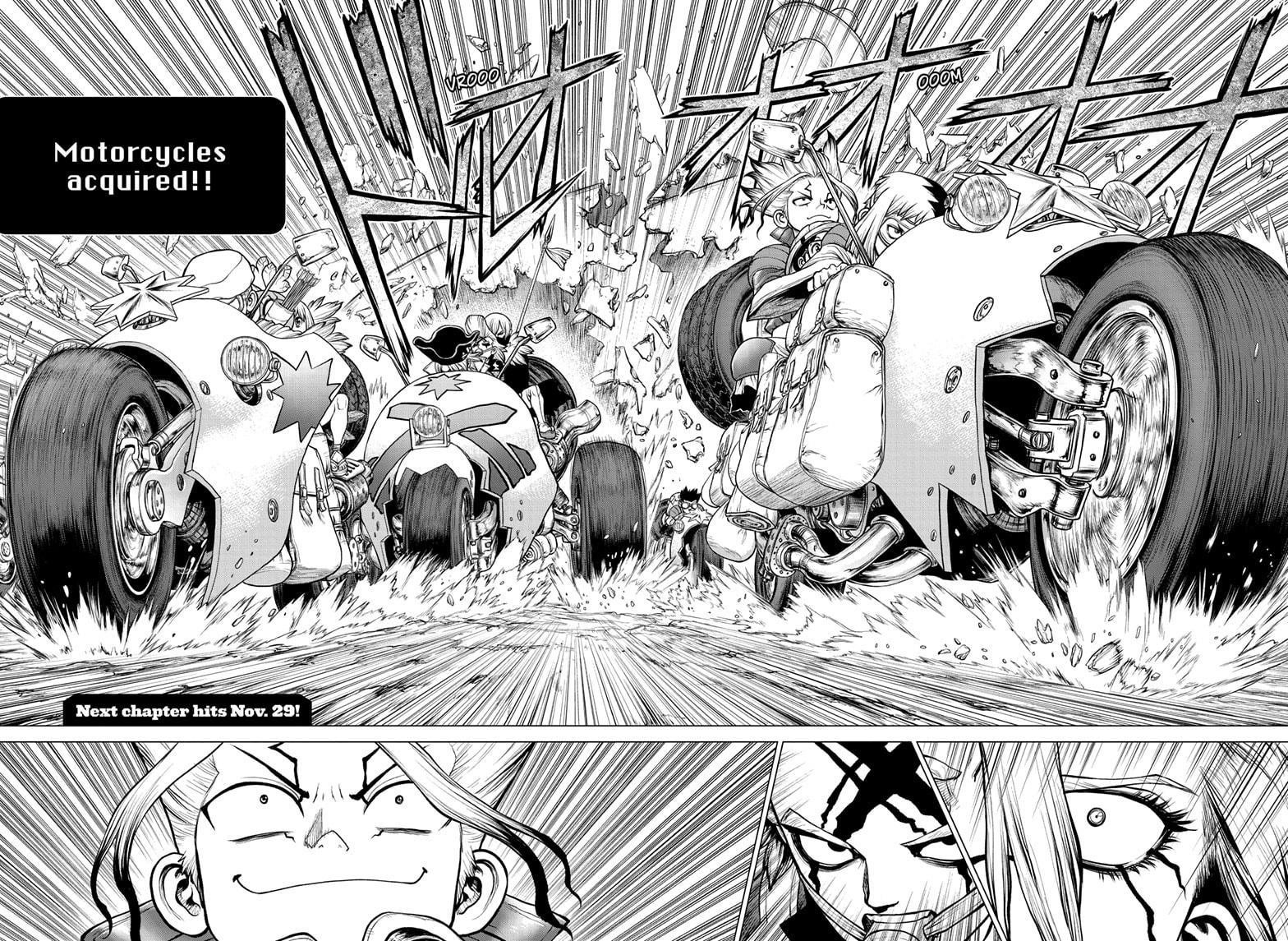Dr. Stone Manga Chapter 175 page 16 - Ultra Race Across South America scene