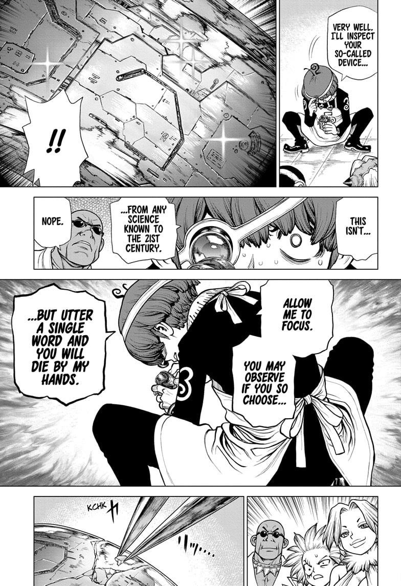 Dr. Stone Manga Chapter 177 page 13 - Medusa Mechanism scene