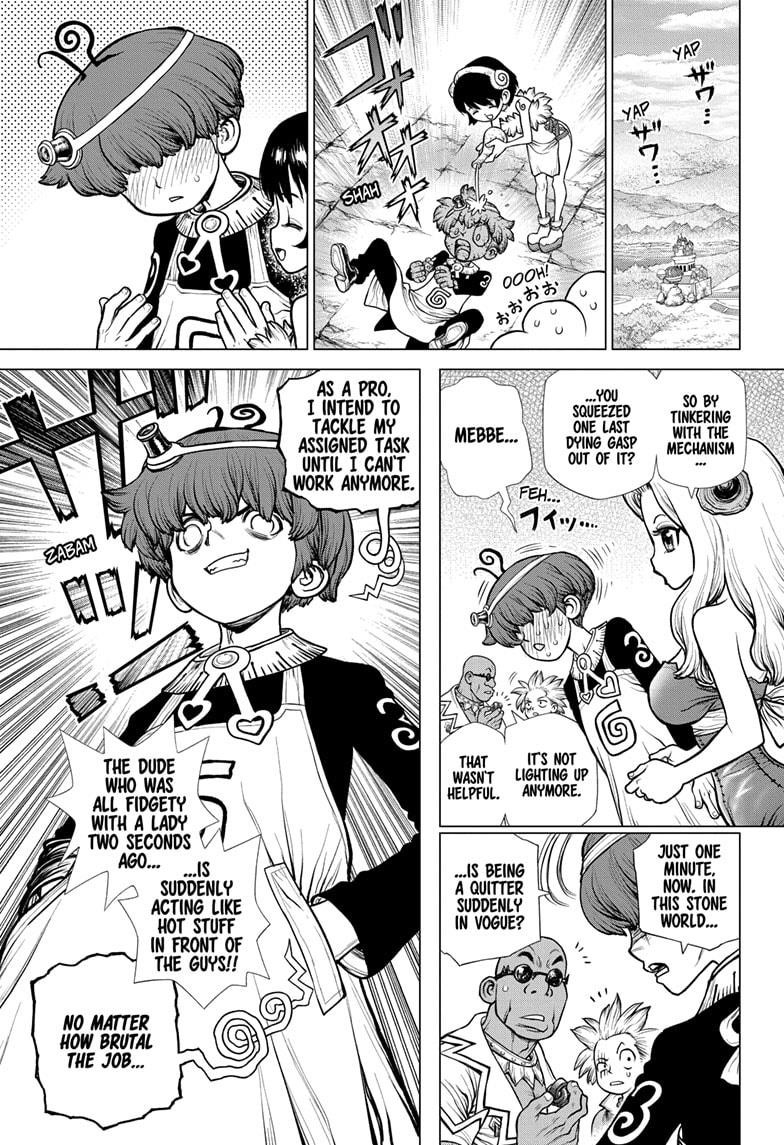 Dr. Stone Manga Chapter 178 page 3 - Science Scales Mountains scene