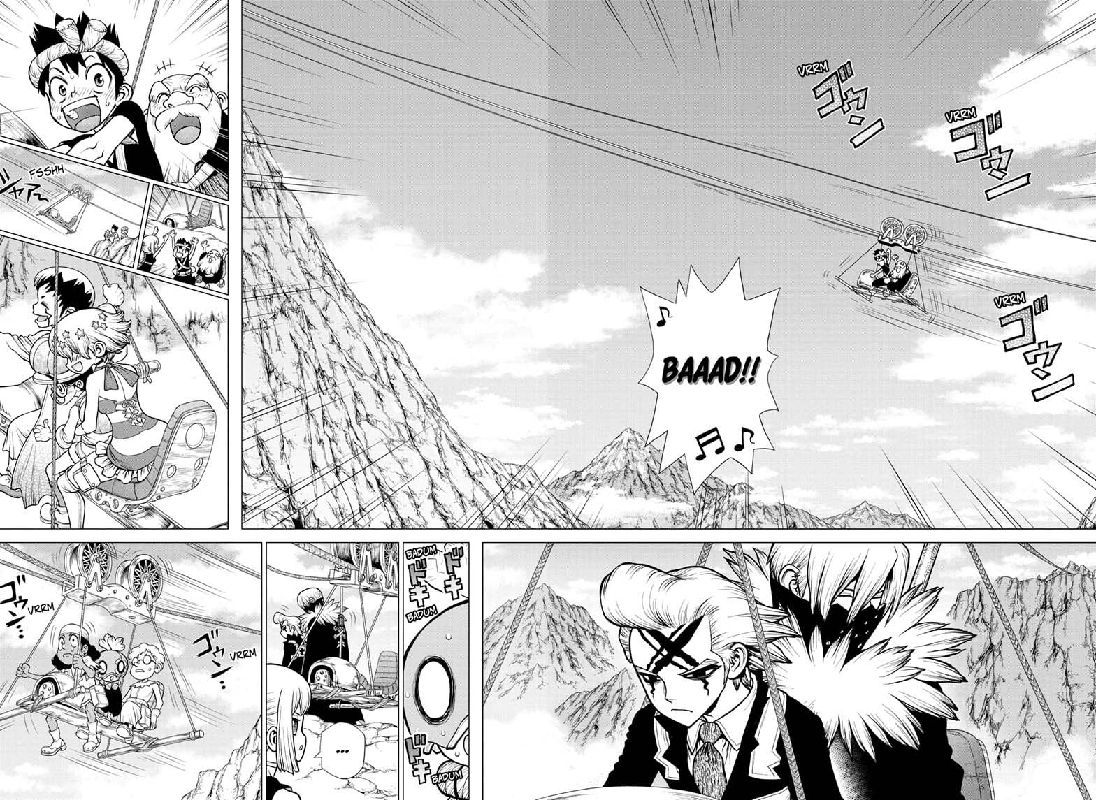 Dr. Stone Manga Chapter 179 page 10 - Bonds on the High-Wire scene