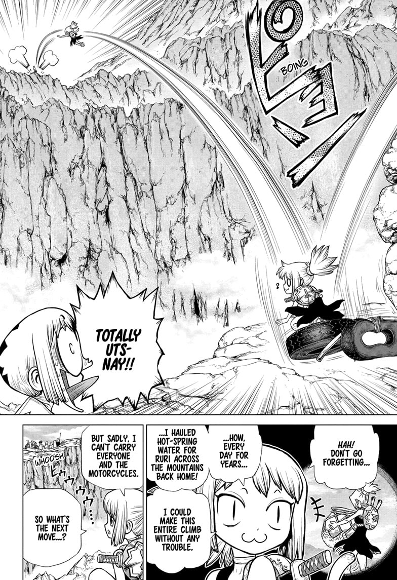 Dr. Stone Manga Chapter 179 page 2 - Bonds on the High-Wire scene