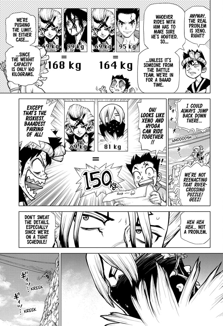 Dr. Stone Manga Chapter 179 page 9 - Bonds on the High-Wire scene