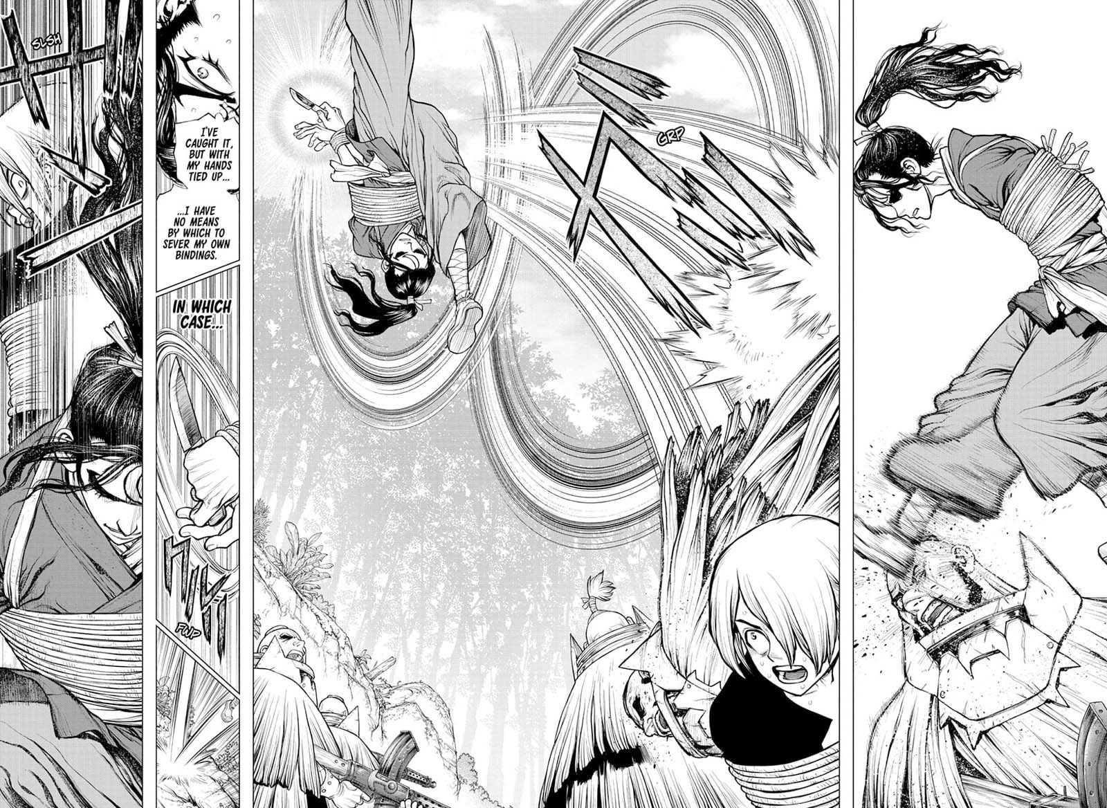 Dr. Stone Manga Chapter 186 page 6 - To Each Their Own Blade scene