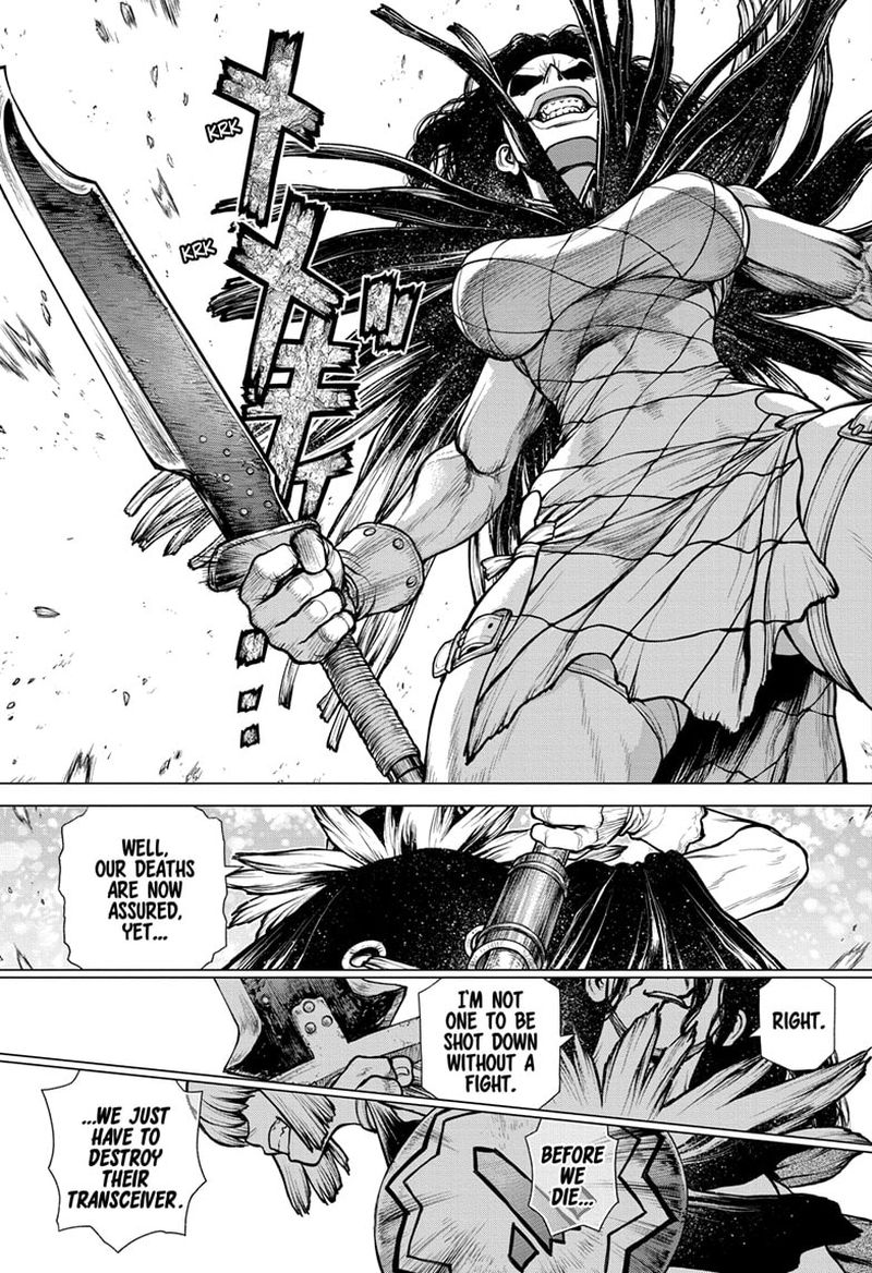 Dr. Stone Manga Chapter 187 page 14 - Cyber Guerilla scene