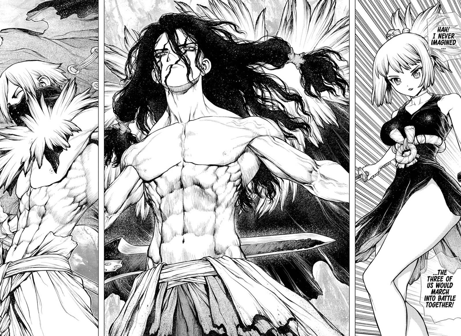 Dr. Stone Manga Chapter 187 page 15 - Cyber Guerilla scene