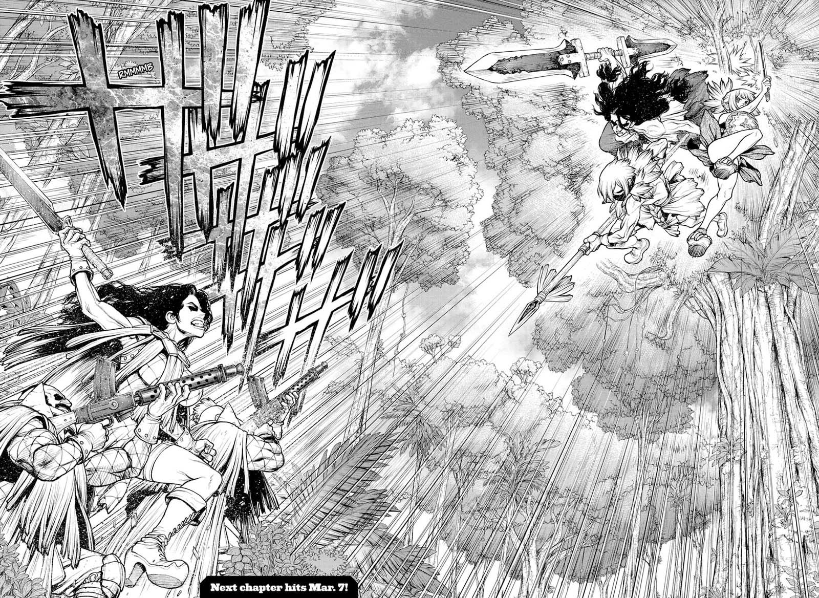 Dr. Stone Manga Chapter 187 page 16 - Cyber Guerilla scene