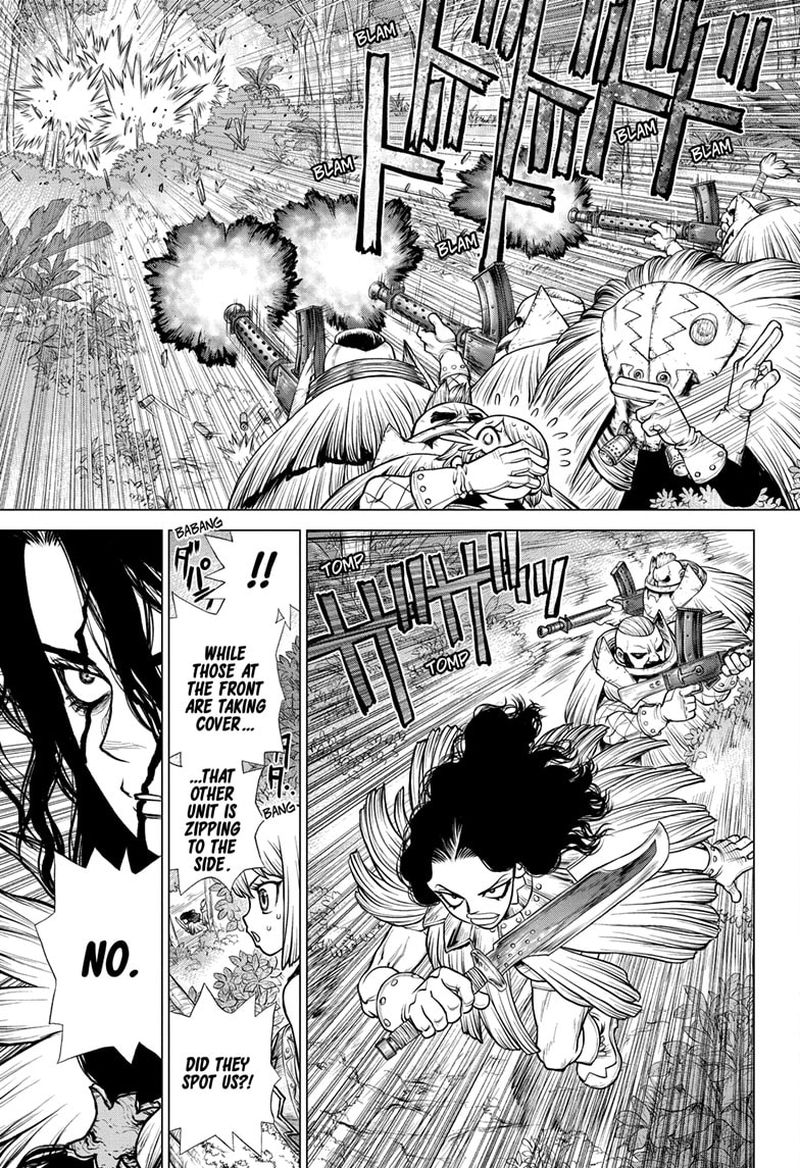 Dr. Stone Manga Chapter 187 page 8 - Cyber Guerilla scene